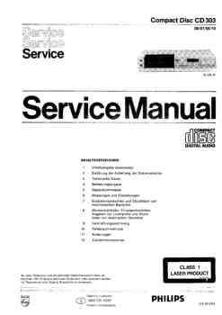 Philips cd-303 service manual PDF (German)